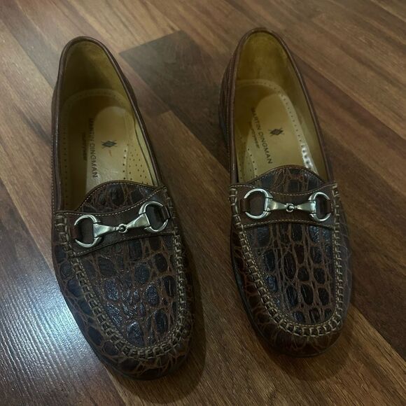 Brown Crocodile Martin Dingman Pattern Loafers size 11.5 - Picture 2 of 8